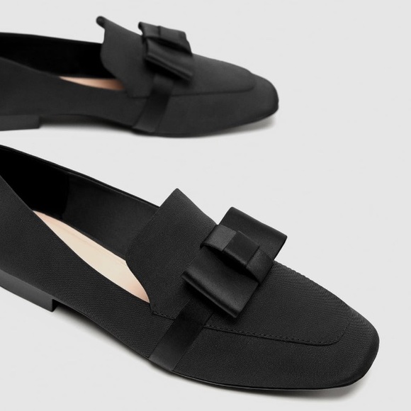 zara black loafers